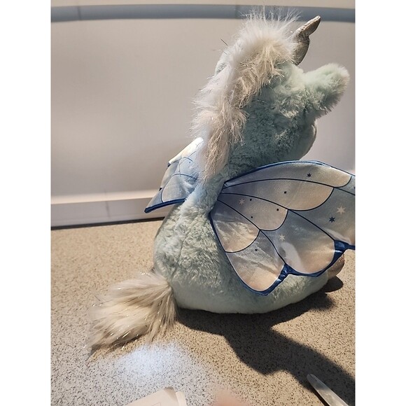 The Bear Factory Winged Unicorn-Blue & Sparkly Silver w/Mane And Horn - Picture 6 of 7